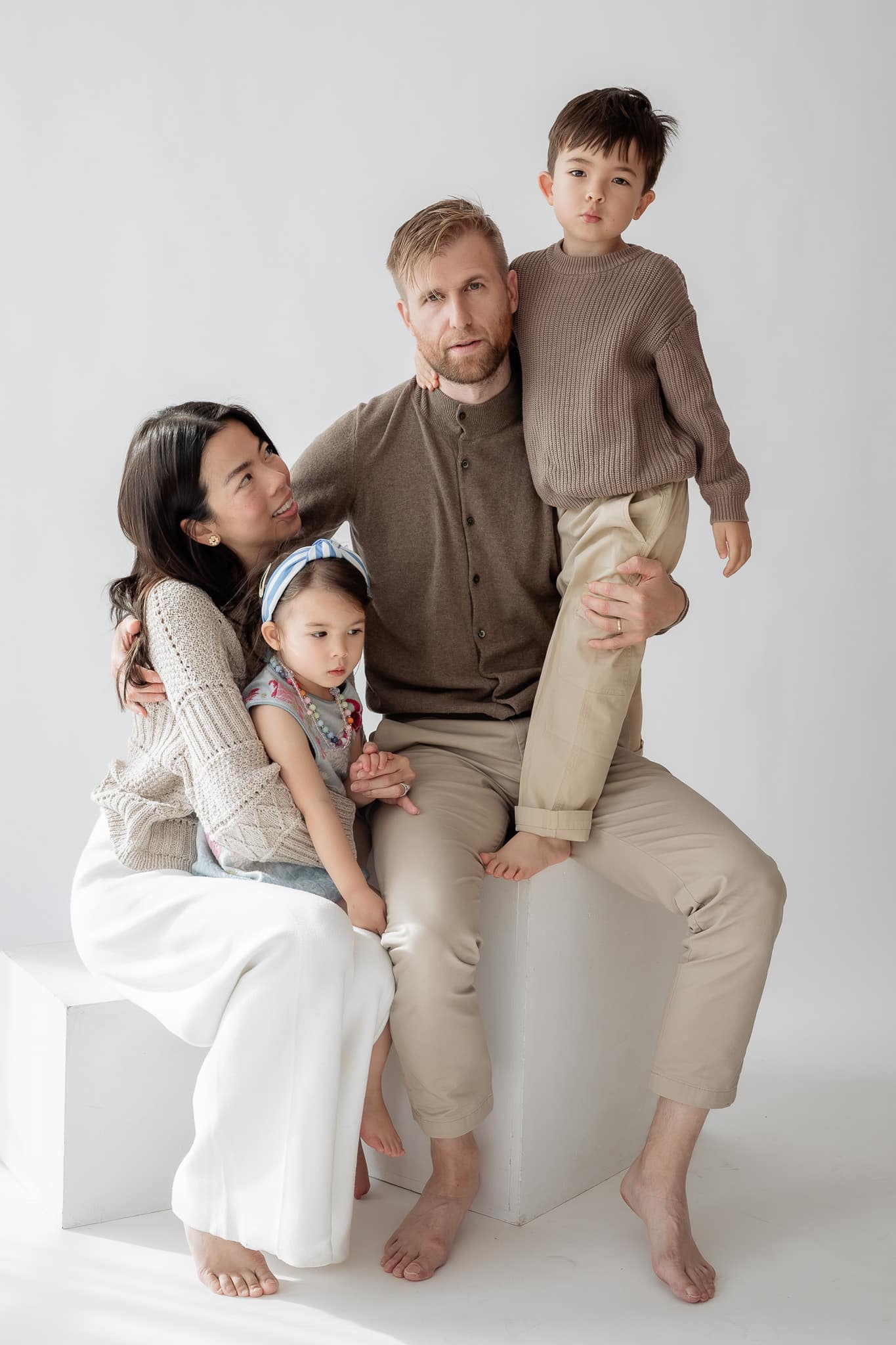 Family studio shoot with Sophie Nguyen and her beautiful family at my studio, by maryam southam photography.