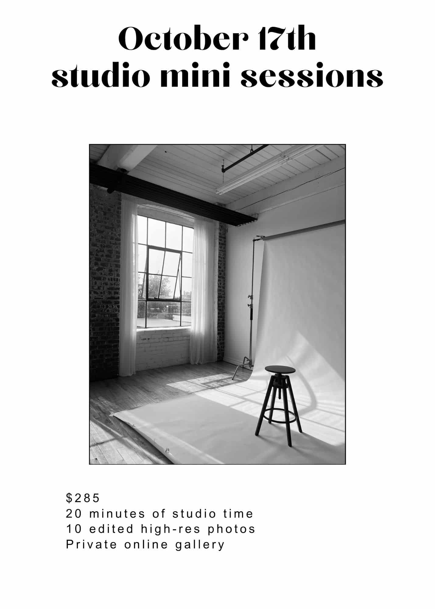 October 17th, Studio Mini Sessions by Maryam Southam Photography